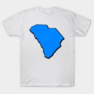 Bright Blue South Carolina Outline T-Shirt